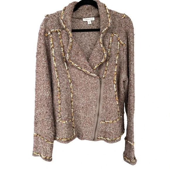 Coldwater Creek Women's Brown Marled Zip Sweater Jacket Size XL - Picture 1 of 8